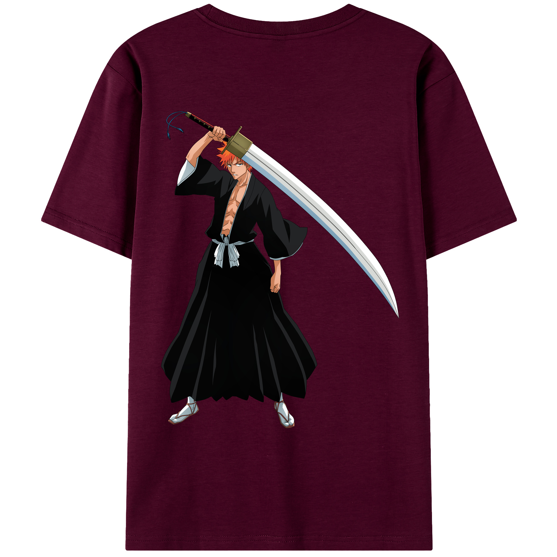 （画像用） ブリーチ 黒崎一護（くろさき いちご）BLEACH Kurosaki Ichigo レディース半袖Tシャツ(バックプリント)